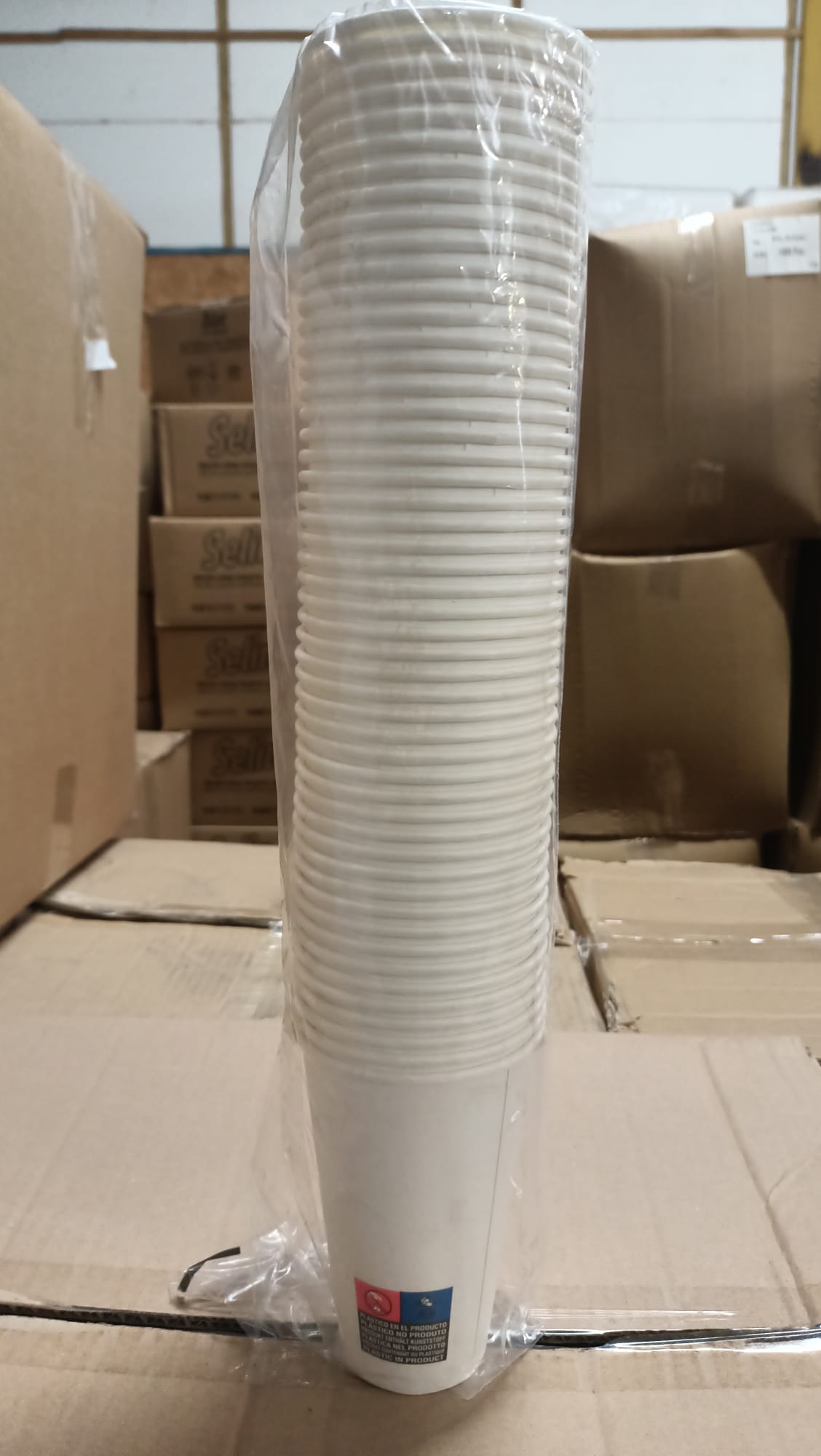 Vienreizējās lietošanas papīra glāzes, baltas, 355ml, D80mm 1000gab.