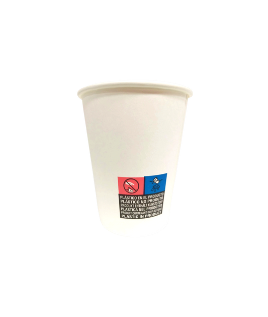 Vienreizējās lietošanas papīra glāzes, baltas, 234ml, D80mm 1000gab.